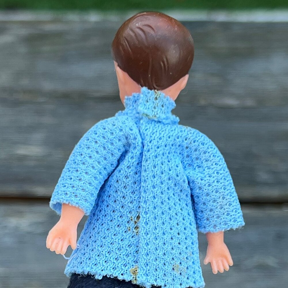 Vintage 1960's Ari Germany Dollhouse Family Rubber Dolls Mother Father Children - Picture 9 of 15